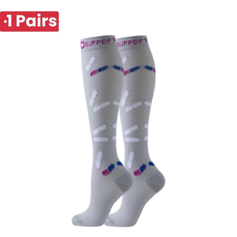 1 Pair Cute Cat Compression Socks Knee High 20-30 Mmhg Fit Medical Edema Diabetes Varicose Veins Running Sports Socks