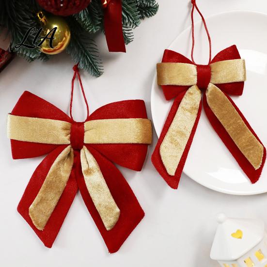 Large Small Bows for DIY Decor Velvet Christmas Bow, Color Contrasting Wreath Bows, Holiday Indoor Party Supplies Bowknot Accessories Wreath,