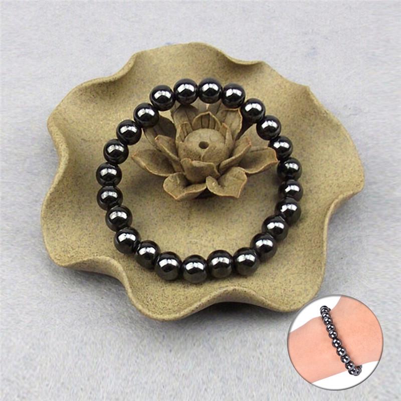 Weight Loss Round Black Stone Bracelet Health Care Magnetic Therapy Bracelet
