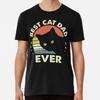 Vintage Best Black Cat Dad Ever T-Shirt S-5XL Best T-Shirt