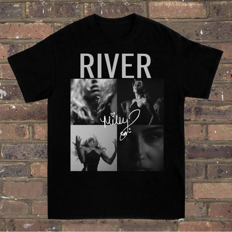 Miley Cyrus River t-shirt noir coton pour hommes femmes toutes tailles