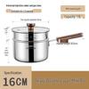 ZISIZ 16 см Трехслойная стальная кастрюля для молока с пароваркой