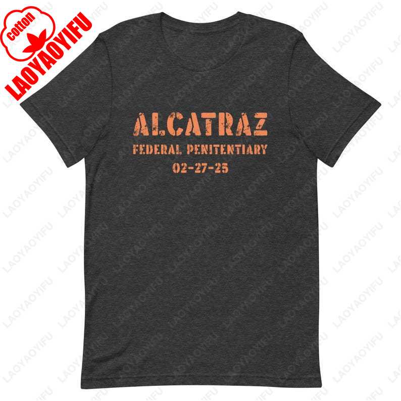 Distressed Prison TShirt San Francisco California Rock Alcatraz Island Travel Souvenir Tee Summer Funny Print Unisex Cotton Top