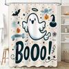 Шторка для душа Boo в хэллоуинском стиле с привидениями и тыквами декоративный аксессуар для ванной комнаты для жуткого сезона (Товар №12345