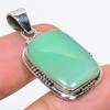 Natural Chrysoprase Gemstone 925 Solid Sterling Silver Gift Pendant 1.75" J8n47