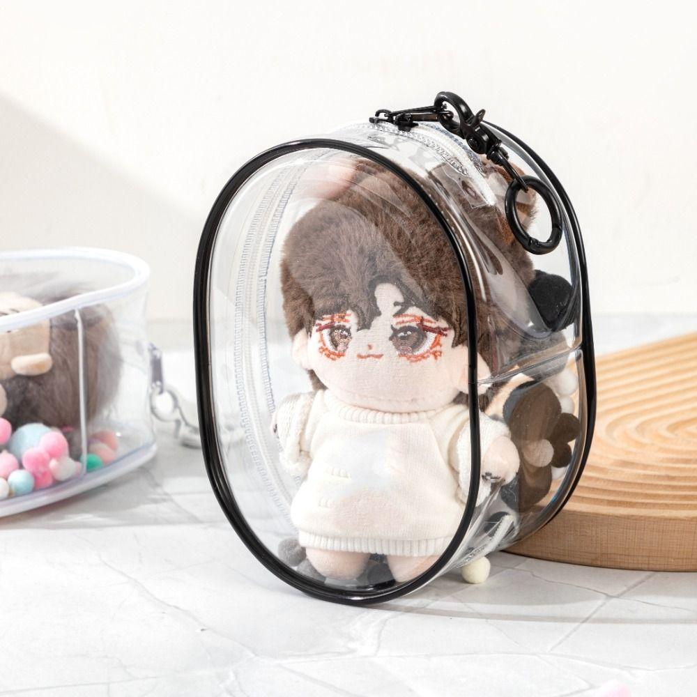 PVC Cotton Doll Display Bag with Keychain Cotton Doll Storage Bag Outdoor