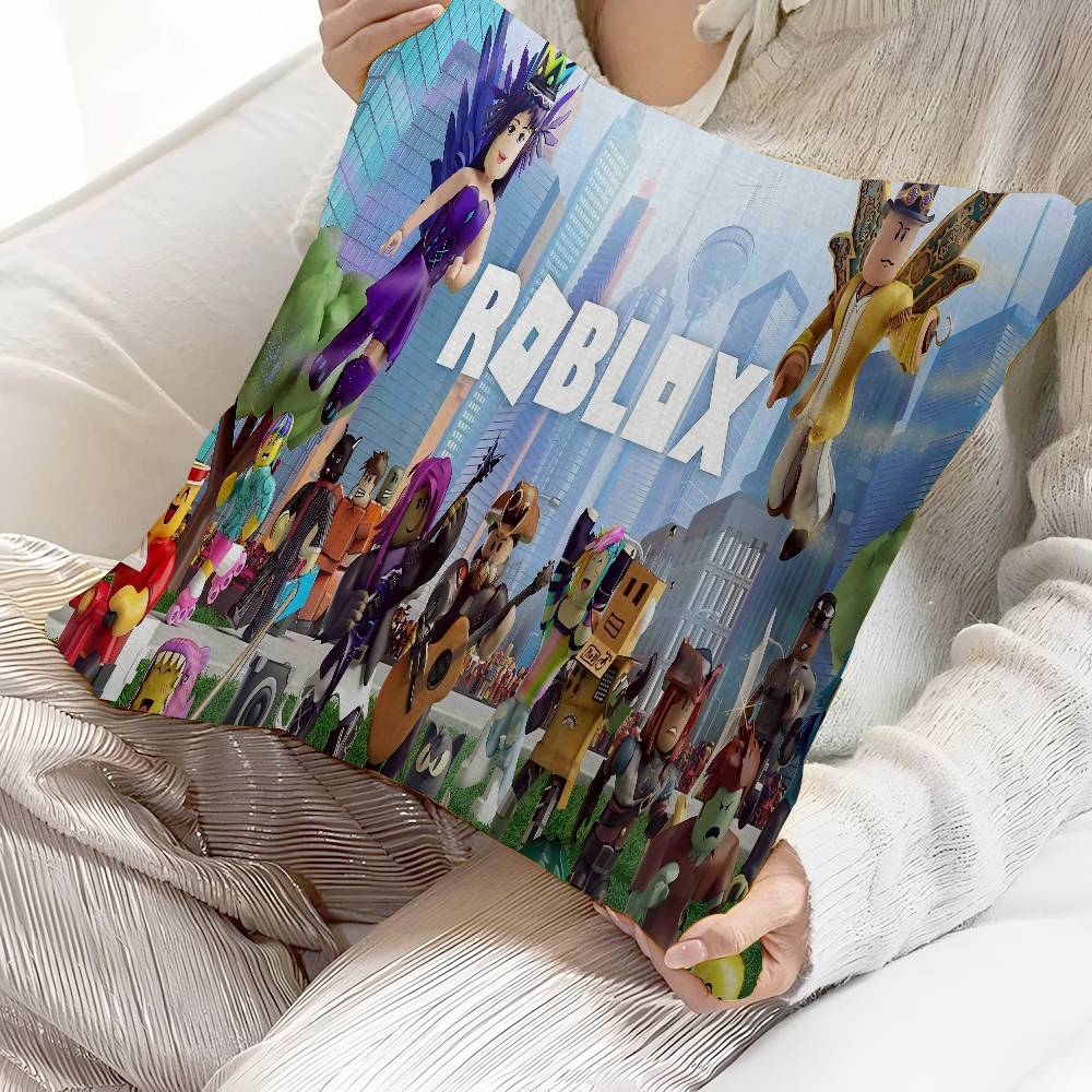 Cartoon R-Robloxs Game Pillow Gifts Home Office Furnishings Bedroom Sofa Car Cushion Cover Case 45X45Cm