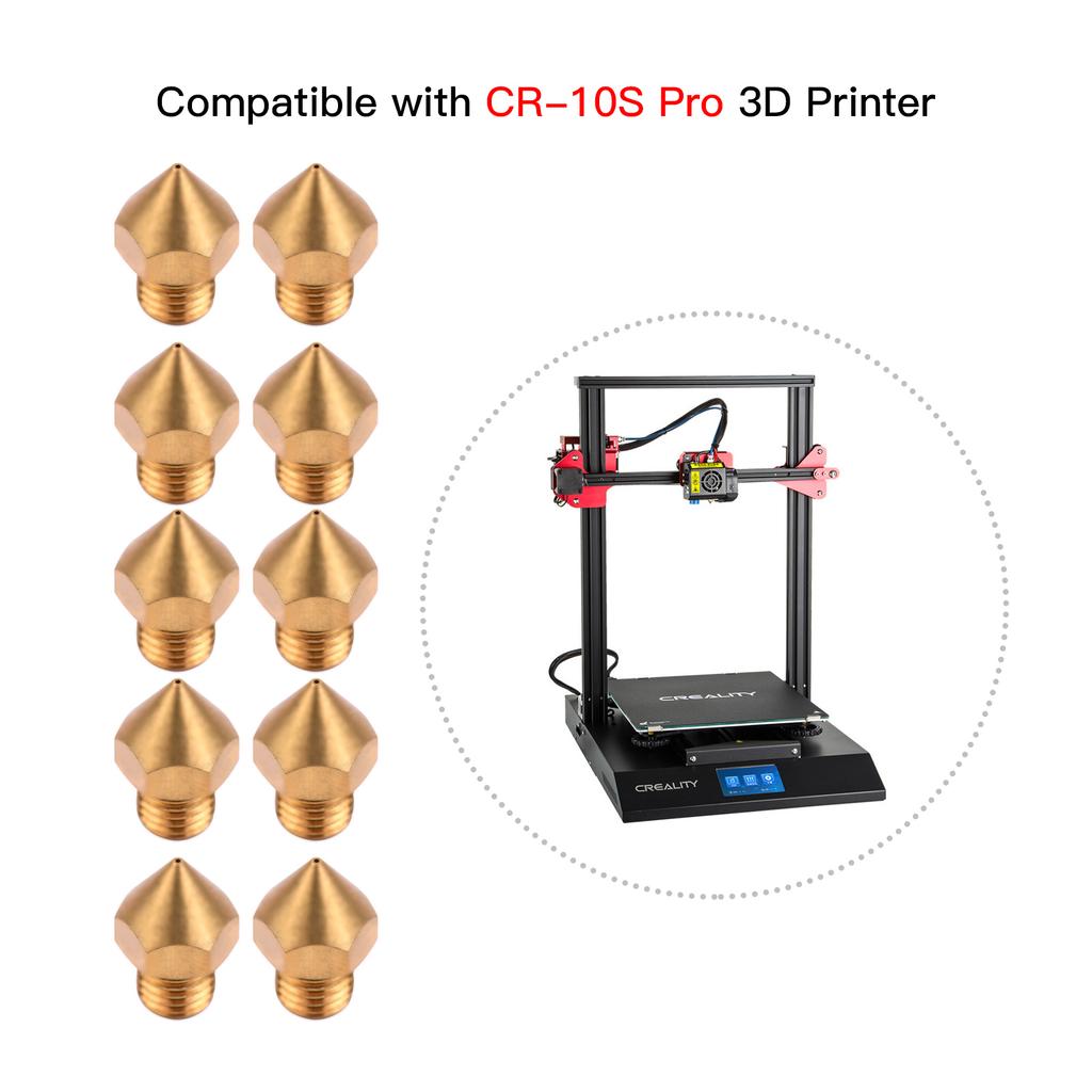 Aibecy 10pcs 3D Printer Extruder Brass Nozzle 0.4mm Printer Hotend Compatible with CR10S Pro 3D