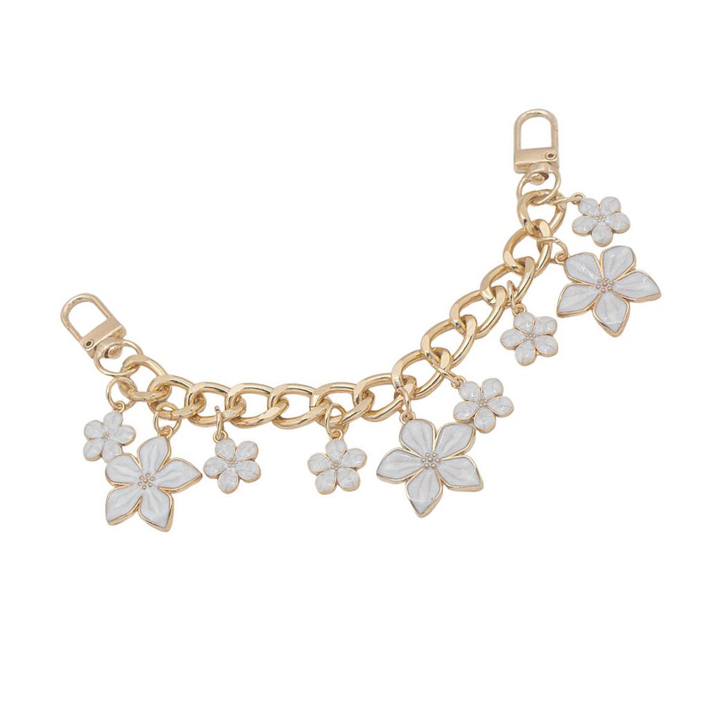 Элегантный ремешок-цепочка для сумки, сплавная цепочка на замену с подвеской-цветком, модное украшение для наплечных сумок и кошельков