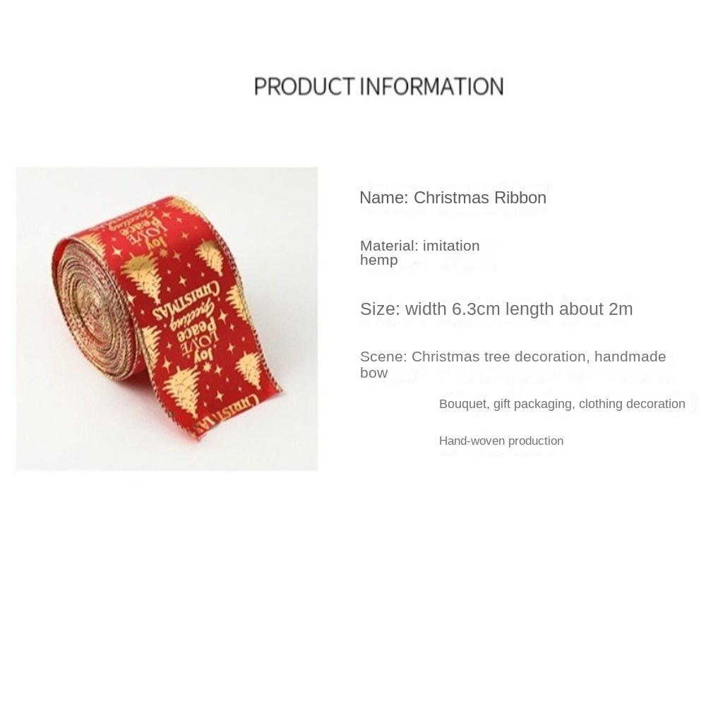 Новая рождественская лента 2 м для DIY, Xmas, подарочная, тканевая, спиральная, имитация льна, клетчатый бант, снежинка, джутовая лента
