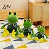 Frog Plush Toy Prince Princess Toy, Cute Stuffed Animal with Striped Shirt/Skirt, Doll Soft Pillow for Bedroom, Birthday Gift Kids Lovers Sparkly Eye