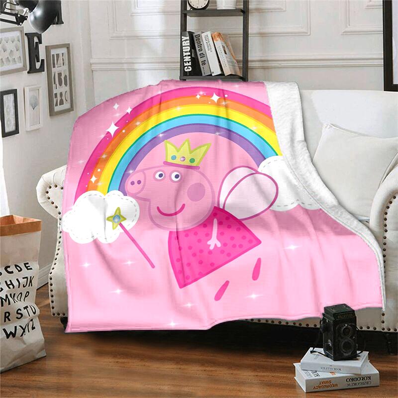 1pc Blanket Peppa Pig2 Print Design, Lightweight Blanket for Sofa, Bed- Soft &Warm, Gift for All Seasons like Christmas, Halloween
