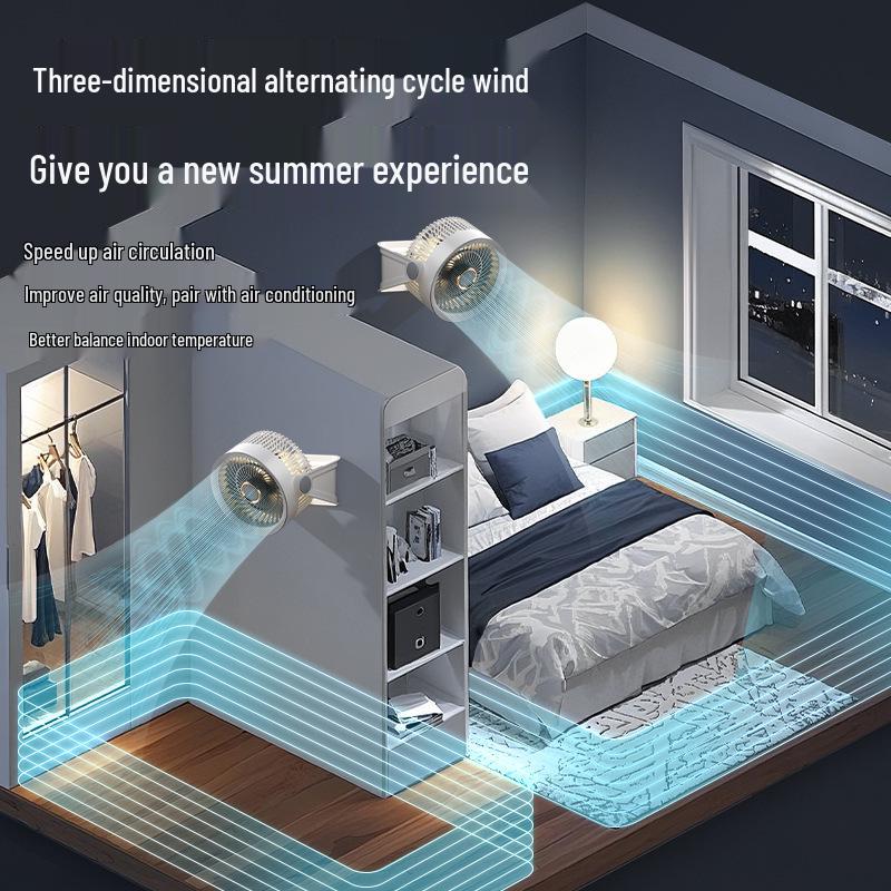 USB-Powered Silent Desktop Circulating Fan for Office & Dorm