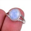 Natural Rainbow Moonstone Gemstone Handmade 925 Solid Silver Gift Ring S.7 c4T99
