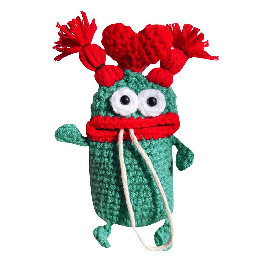 Вязаный крючком чехол/держатель для ключей ручной работы, новинка, вязанный крючком чехол для ключа от машины с носиком в виде колбасы, милый чехол для ключа из пряжи для ручного вязания крючком