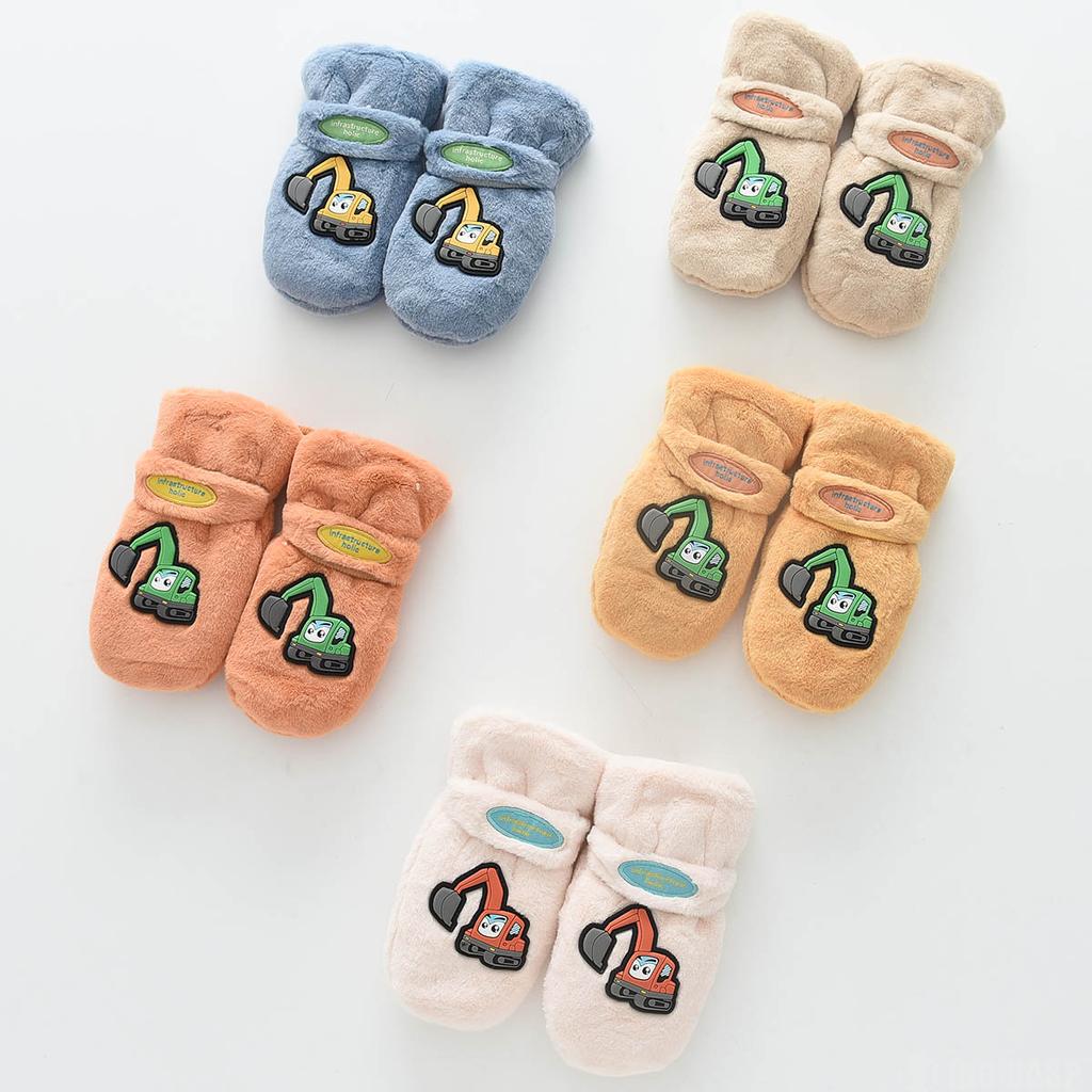Children's Plush Gloves with All Fingers and Full Toe Cover