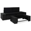 VidaXL Garden Lounge Set 3 Pcs Woven Resin Black