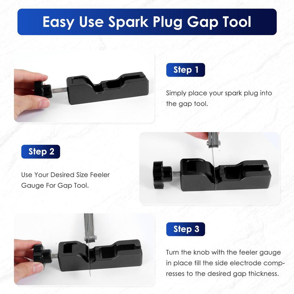 Инструмент для измерения зазора свечей зажигания, универсальный, регулируемый зазор свечей зажигания, компрессия электродов 10 мм, 12 мм, 14 мм, 16 мм, комплект для измерения мощности с щупом