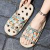 Fashion Printed Bathroom Shower Slippers Man Hollow Out Leak Women Slides Summer Eva Shoes Soft Anti-Slip Couple Indoor Outdoor Sandals