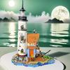 Набор строительных блоков «Маяк на берегу моря» с архитектурой домика, DIY, коллекционная модель прибрежной сцены, комплект из кубиков