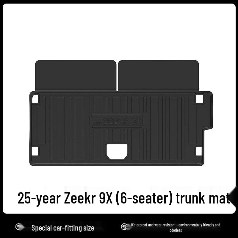 Шестиместные 3D всепогодные коврики для пола и багажника Zeekr 9X со звездным небом и текстурой под карбон