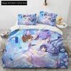 Набор постельного белья Cardcaptor Sakura, Мягкое пододеяльник, Теплое одеяло, Комплект постельного белья, Удобный чехол для одеяла, Наволочка, Размеры King Quen Twin