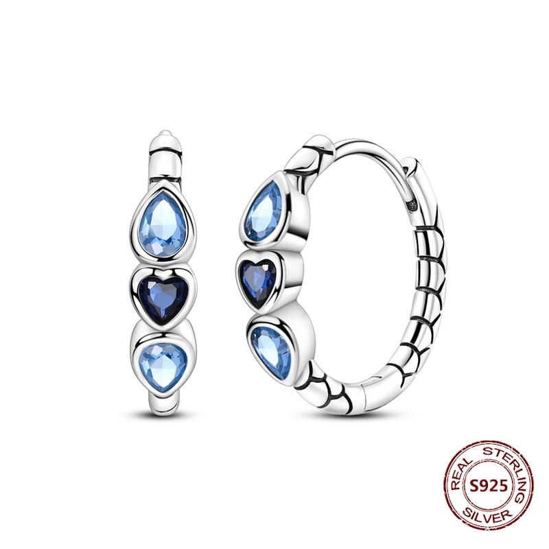 Серьги в виде совы из сияющего голубого циркония, серебряные серьги 925 пробы с дурным глазом для женщин, свадебные, помолвочные, планета, луна, звезда, циркониевые украшения