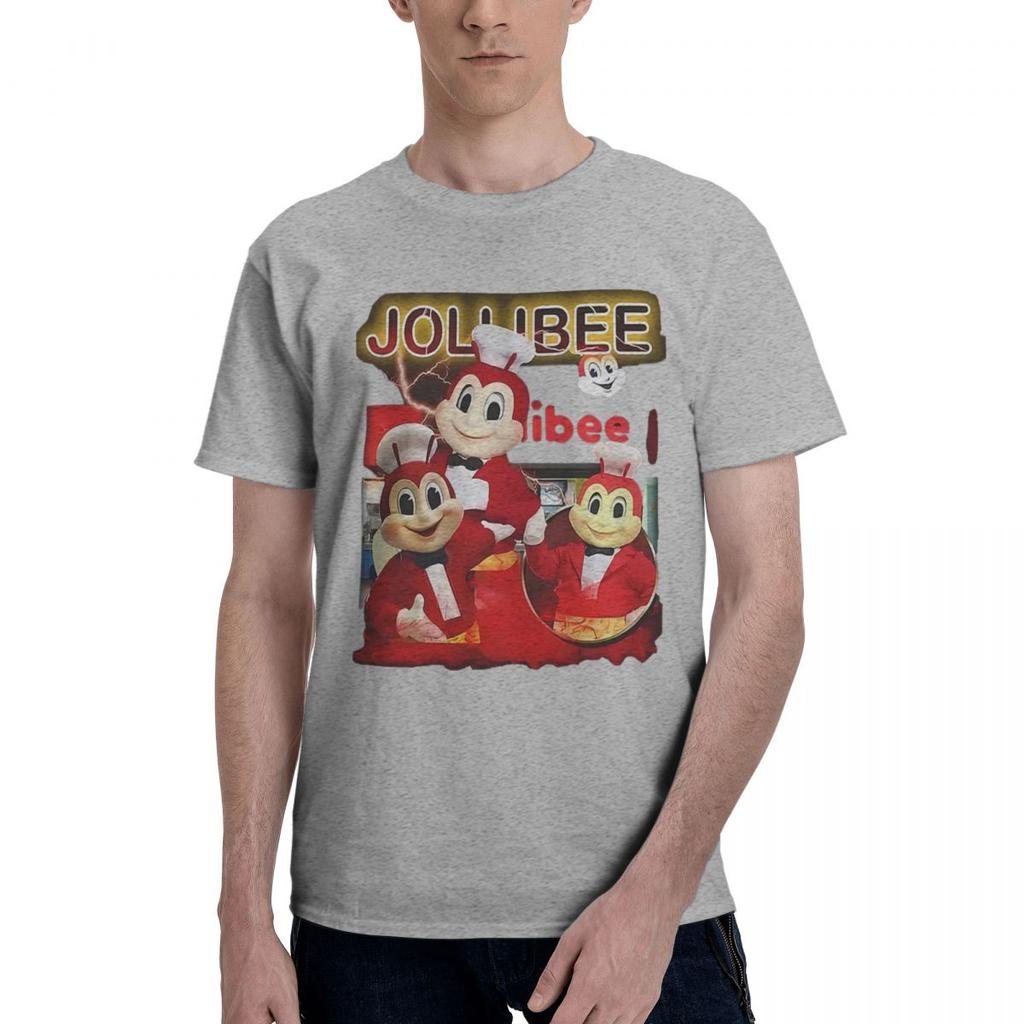 Jollibee Fast Food Restaurant 100 Cotton Casual Breathable Confortable Top High End Mens Clothing Men TShirt