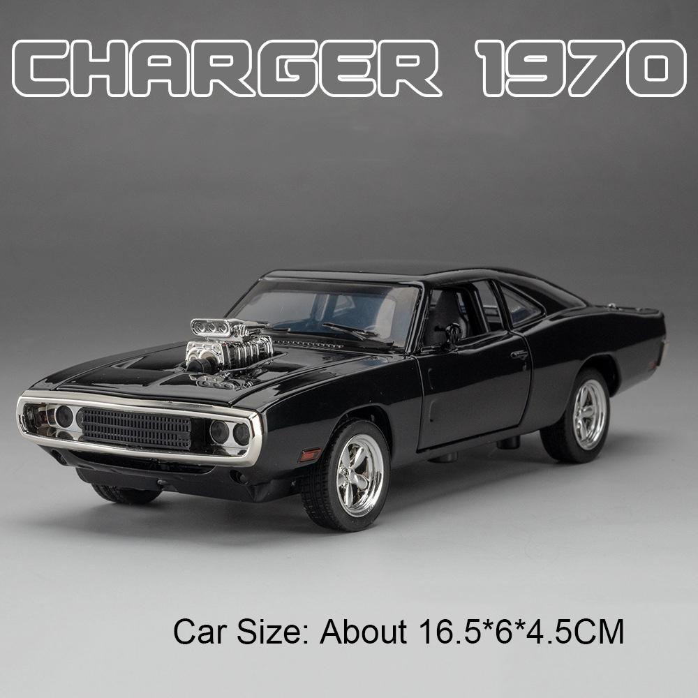 1:32 Eldorado Biarritz Charger 1970 Car Toy Models Alloy Diecast Vehicle Toys Sound Light Doors Opened Pull Back for Kid Gifts