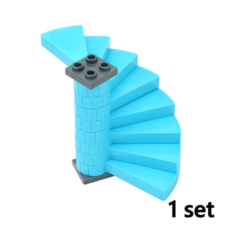 DIY Assembles Particles Spiral Staircase Support 1x1x5 1/3 House Stairs 40243 Steps Modular Creative Riser Building Block Toys