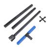 Water Meter Wrench Foldable T Handle Steel Multifunctional Water Shut Off Tool for Repairing Blue