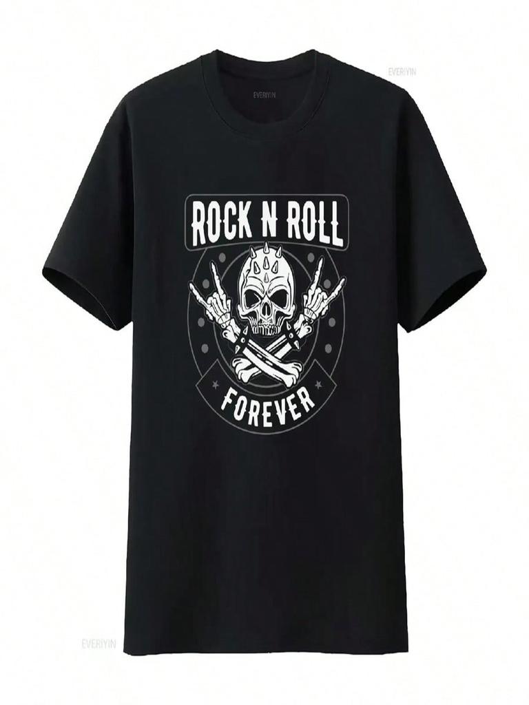 Rock And Roll Forever Unisex T Shirt 80s 90s Music Vintage Washed Unisex Stretched Stylish Fashion Slightly Designer Clothes