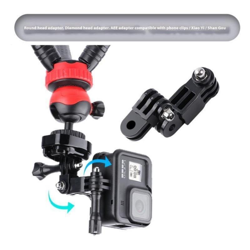 Curved Flat Helmet Base Mount with Adhesive Pad 1/4inch Adapter for Action Camera Accessories Mounting Bracket