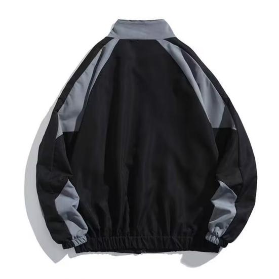 Куртка в стиле хип-хоп, лоскутная ветровка, пальто для женщин и мужчин, повседневная верхняя одежда на молнии с воротником-стойкой для весенне-осенней спортивной вечеринки на открытом воздухе