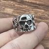 Textured Tough Guy Skull Totem Dark Punk Rock Hip Hop Old Ring