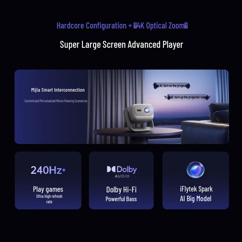 JMGO N3 Трехцветный лазерный 4K проектор с зумом (Китайская версия)