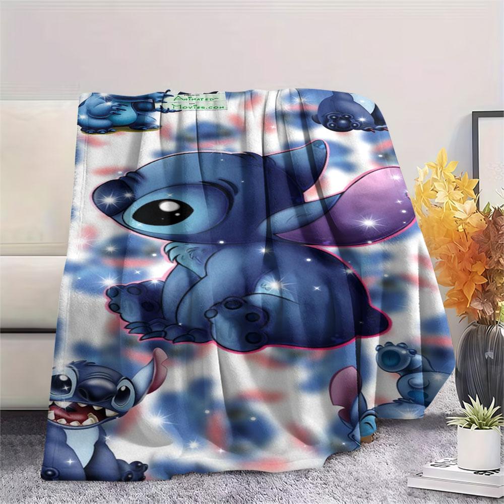 Stitch Cartoon printing Flannel Blanket Bedroom Sofa Camping Warm blanket Gifts for family and friends-MJ019