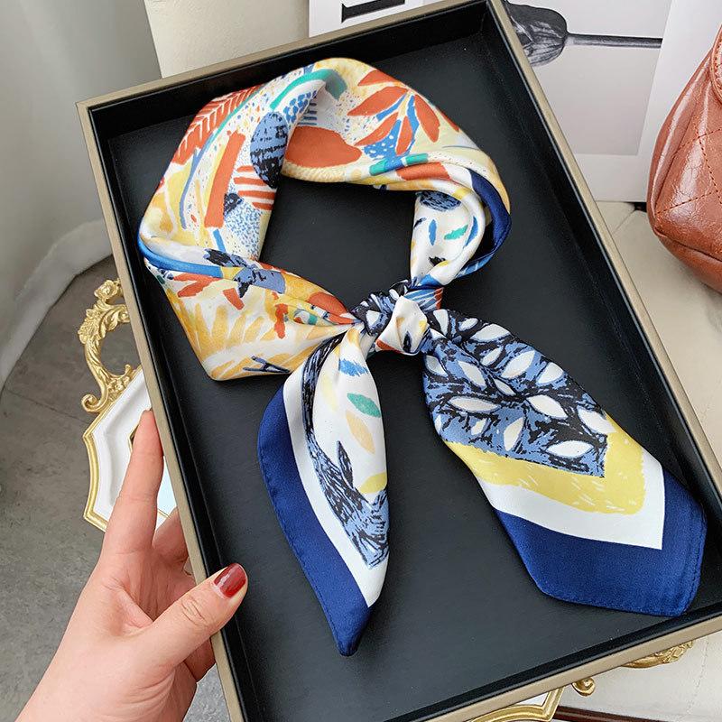 Luxury Silk Shawl Square Scarf for Women Satin Fashion Wraps Neckerchief Female Hair Bands Ribbon Headband Bandana Woman Hijab