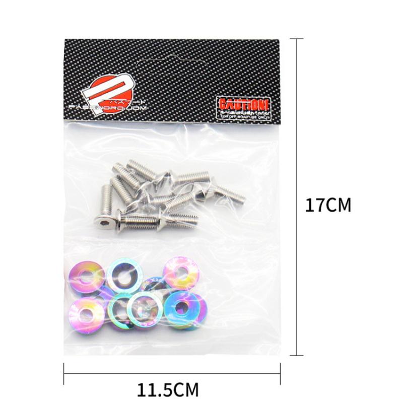 10/20pcs M6 Bolt Set Car Modification Gasket Screw Fenders Bumper Engine Aluminum Concave Screws Hex Fastener