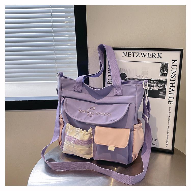Cute Japanese Style Single Shoulder Bag With Contrasting Colors For Student Commutes And Day Trips