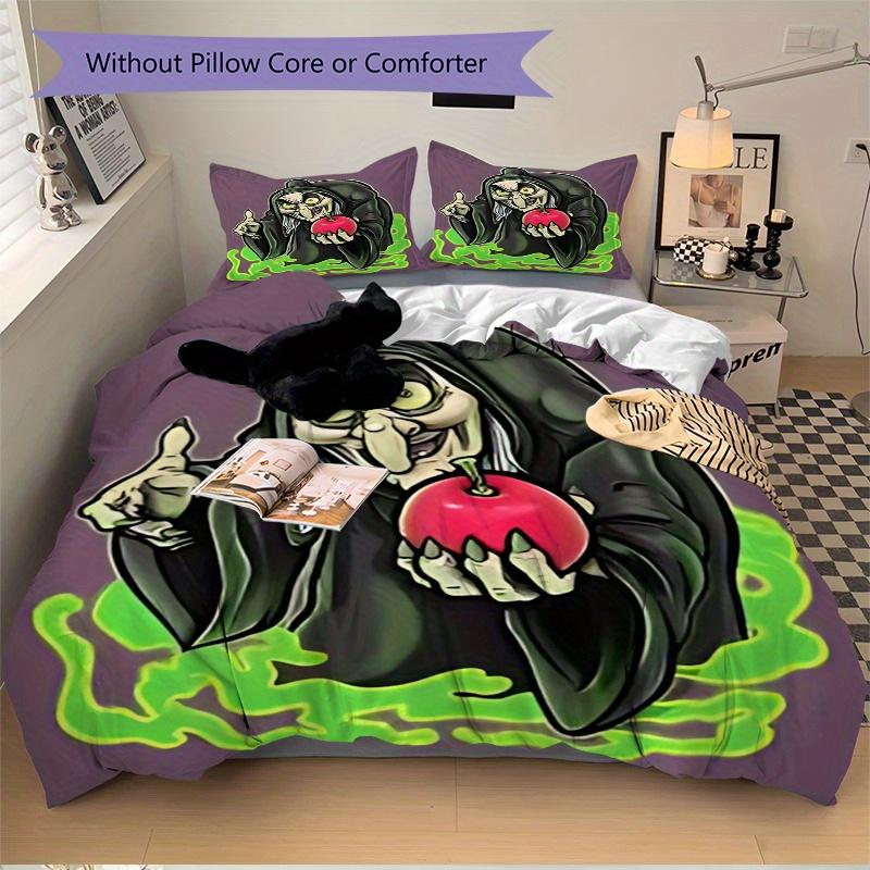3pcs The Witch and the Poisoned Apple Bedding Set - Includes 1 Quilt Cover and 2 Pillowcases, Comfortable Bedding with Stylish Design for Bedroom