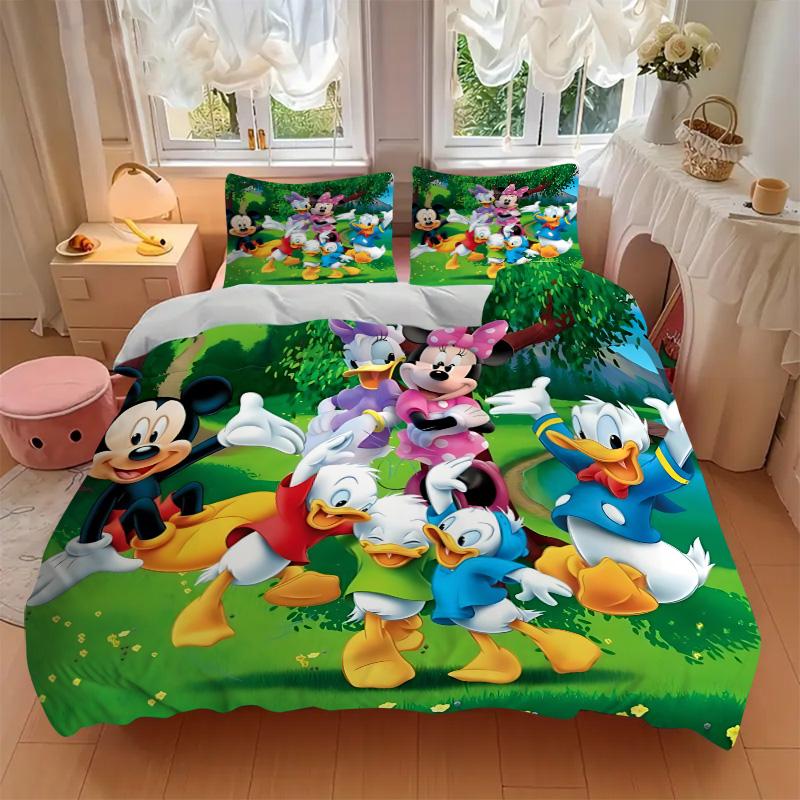 Mickey Friends Dance Party Print 3Pcs Bedding Setduvet Cover With 2 Bedropillowcase Home Birthday Gift