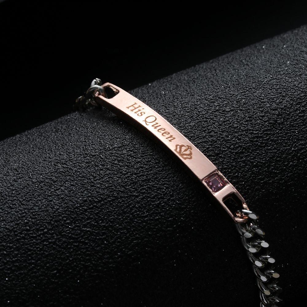 Fashion Men and Women Love Bangle Couple Bracelets Her King Stainless Steel His Queen