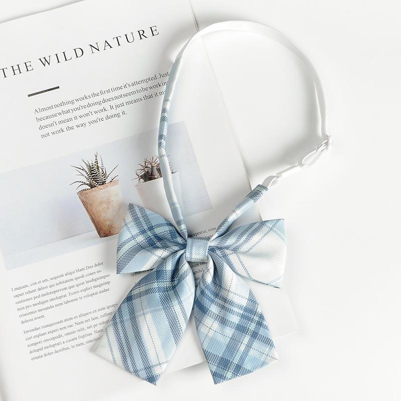 JK Bow Tie for Women, Japanese Uniform Shirt, College Style Student Plaid Tie, Men's Free Ribbon Accessories