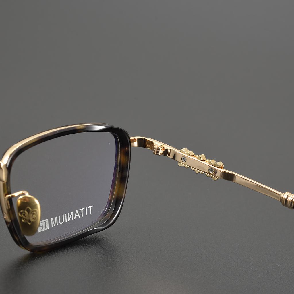 2024 New Fashion Men'S And Women'S Alloy Square Personality Trend Glasses Luxury Brand Designer Optical Prescription Frame