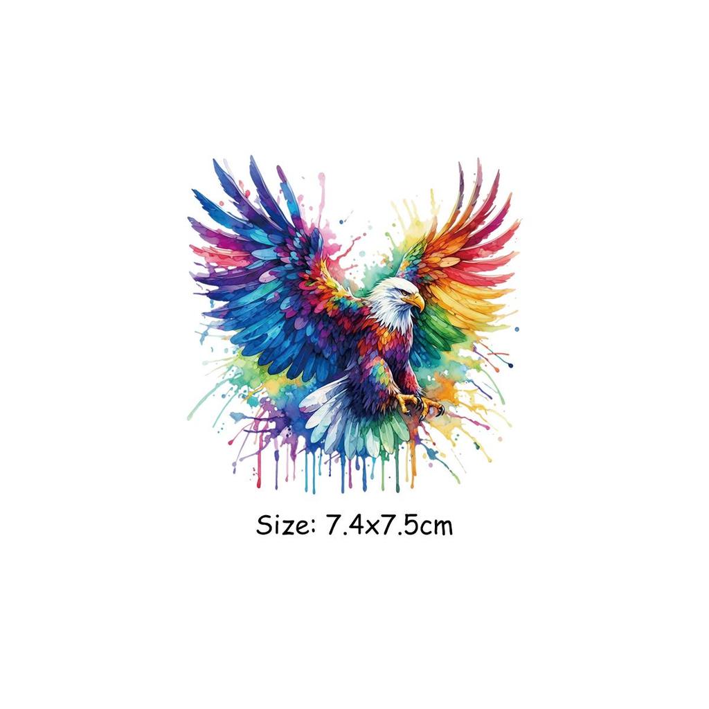 Heat Transfer Printing Watercolor Animals Set T-Shirt Clothes Stickers Heat Press Appliqued Diy Clothing Patches Easy To Cut