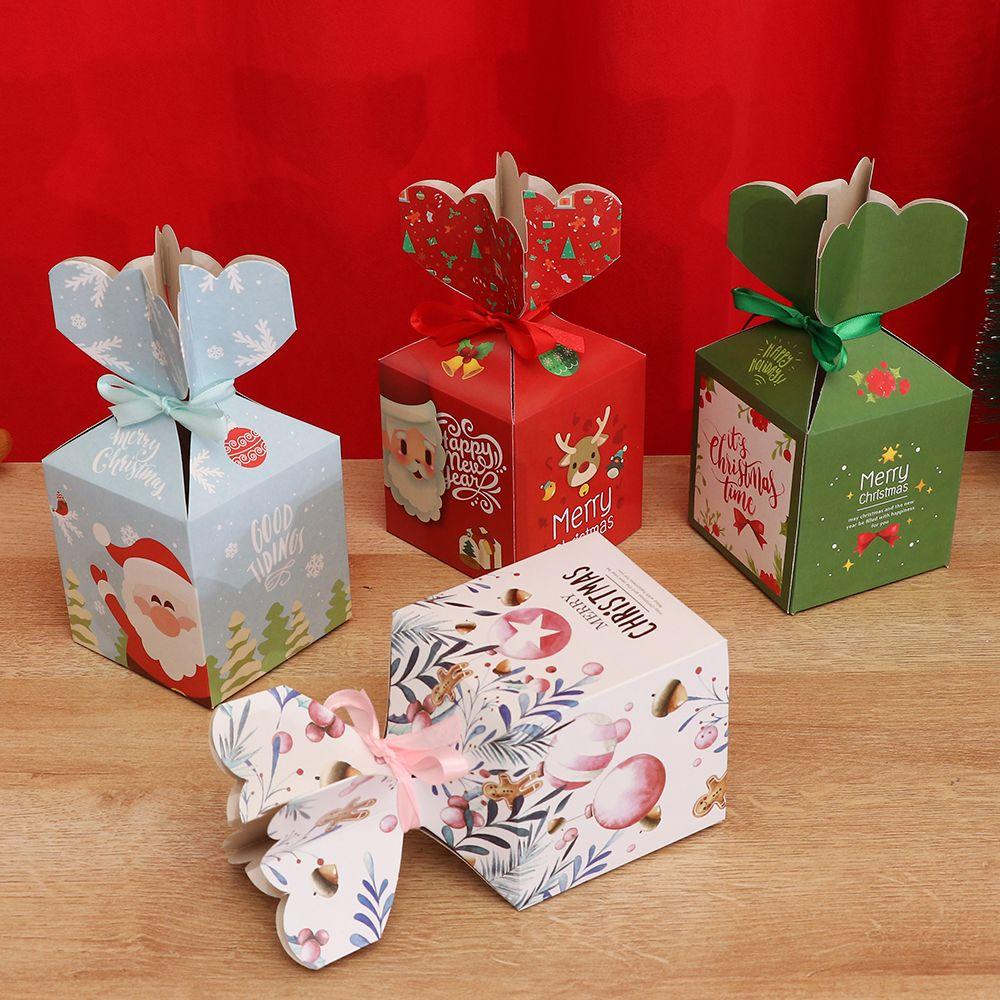 Shape Party Decoration Gift Bag Paper Boxes Cookie Package Xmas Gift Boxes Christmas Candy Bags