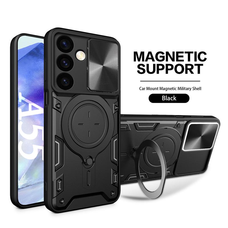 Чехол-книжка с защитным стеклом для Samsung A55 5G A35 A54 A14 A34 A24 A53 A13 A73 A33 A52 A12 Магнитный держатель для телефона