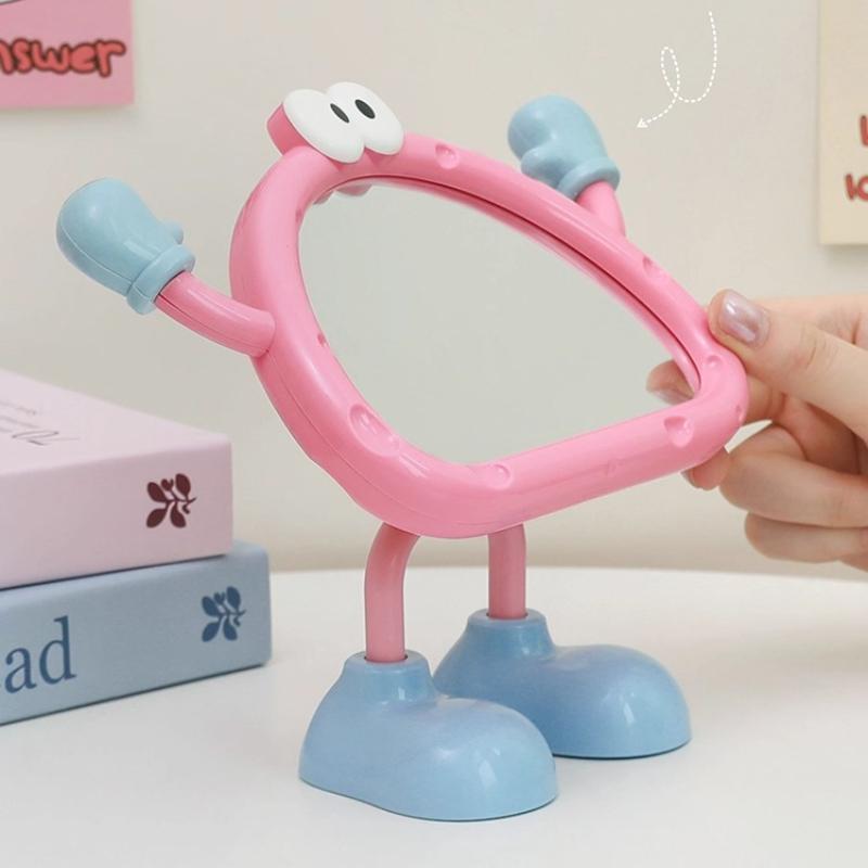 Серия «Большие ноги» Милые зеркала для макияжа Забавное косметическое зеркало для женской комнаты Настольный декор Регулируемое пластиковое зеркало Оптом