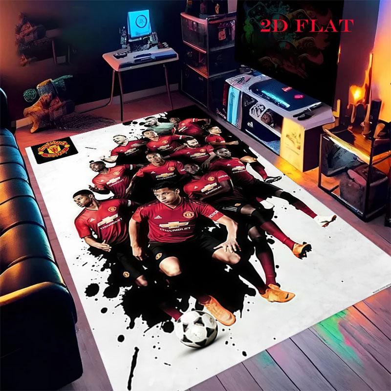 Red MUFC Glory Carpet Rug for Living Room Bedroom Home Sofa Decoration,Kids play Nonslip Floor Mat